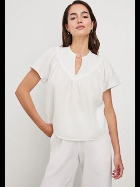 NWT Rails "Sayer" Organic Cotton Gauze Top | White | XS 🏛️☁️